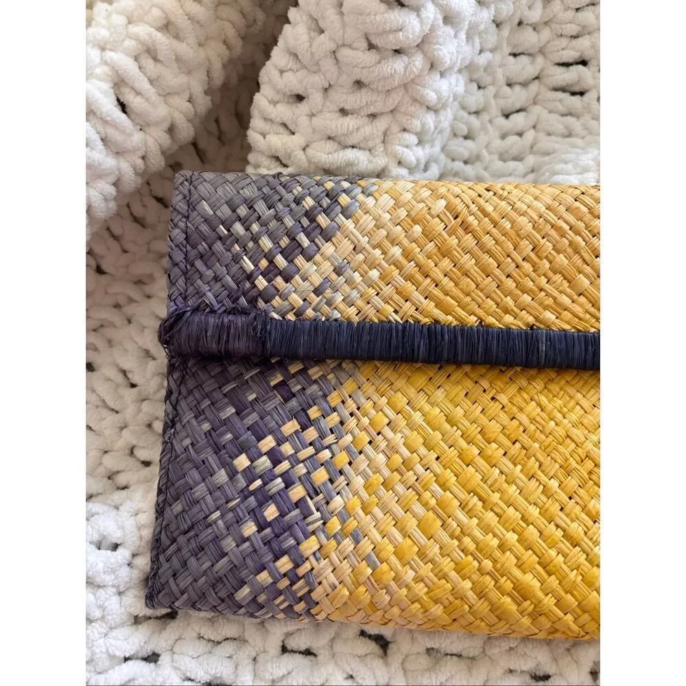 Mar Y Sol Woven Raffia Clutch | Coastal Resort Chic Straw Handbag, $138